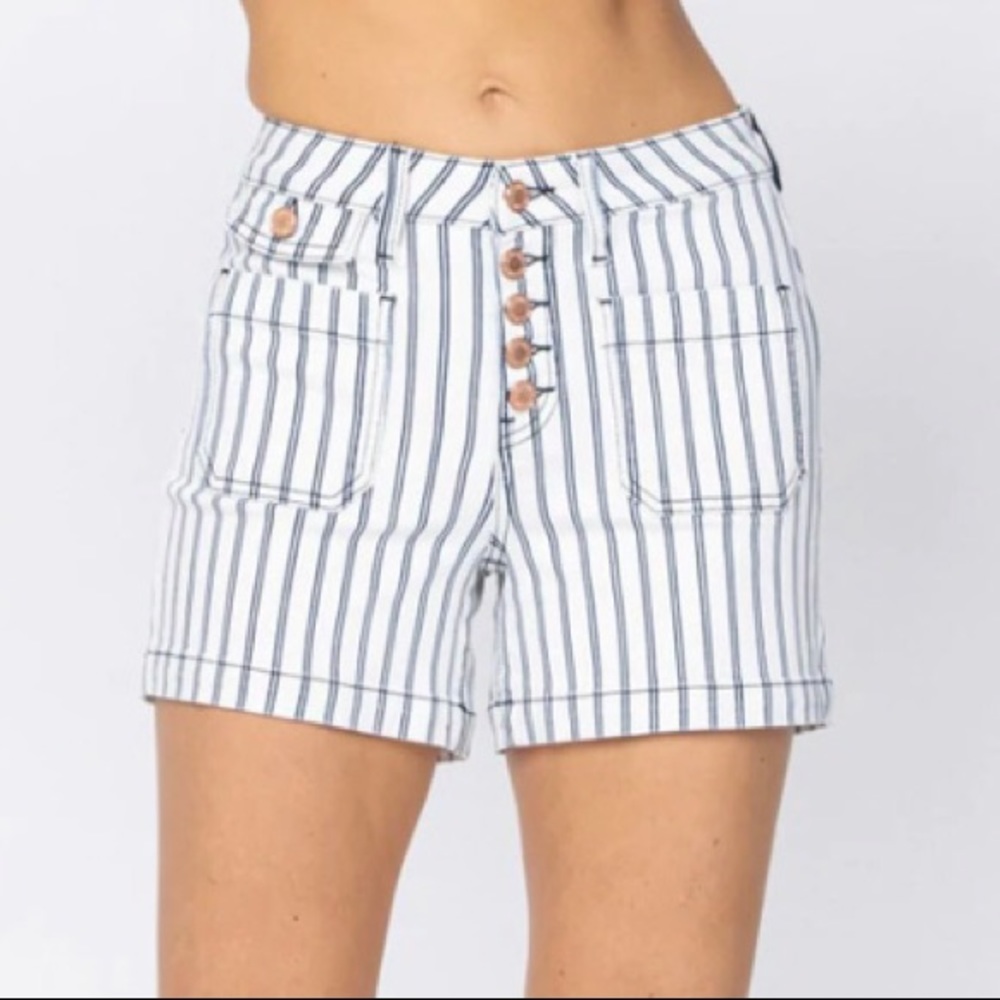 Judy Blue High Waist Stripe Shorts
